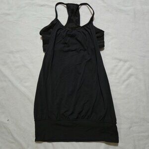 Lululemon Tank Top Womens 4 All Sport Support with Bra Shelf Black 2 in 1